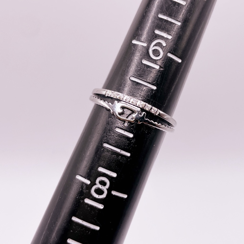 Silver tone stainless steel ring